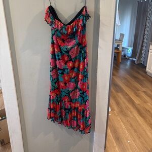 Strapless floral dress